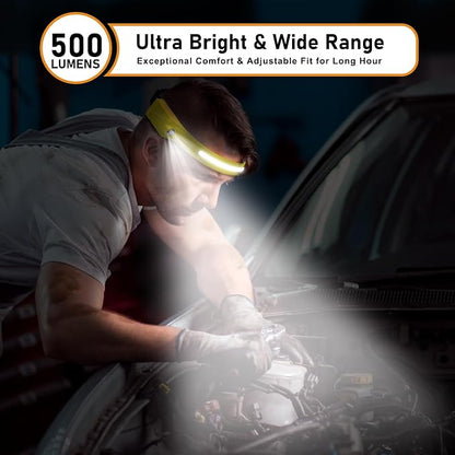 Headlamp Rechargeable LED 230° Wide Beam, USB-C Lightweight Head Lamp, Long - Image 2