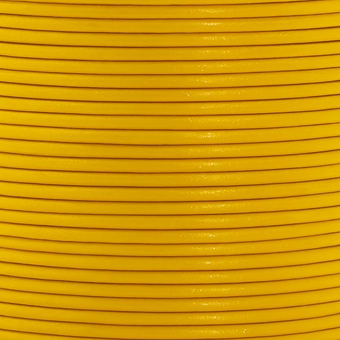 Mandala Crafts Round Genuine Mustard Yellow Leather Cord - Image 3