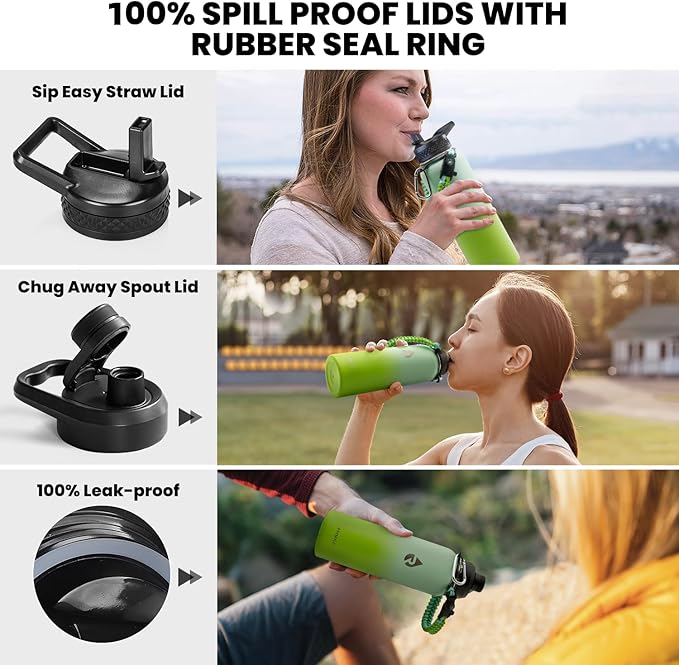 RAYMYLO Insulated Water Bottle 40 oz, Triple Wall Vacuum Stainless Steel - Image 3