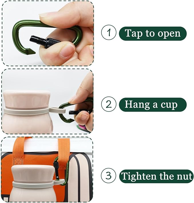 YUCHIYA 8 Pack D-Shape Carabiner Clasp - Image 3
