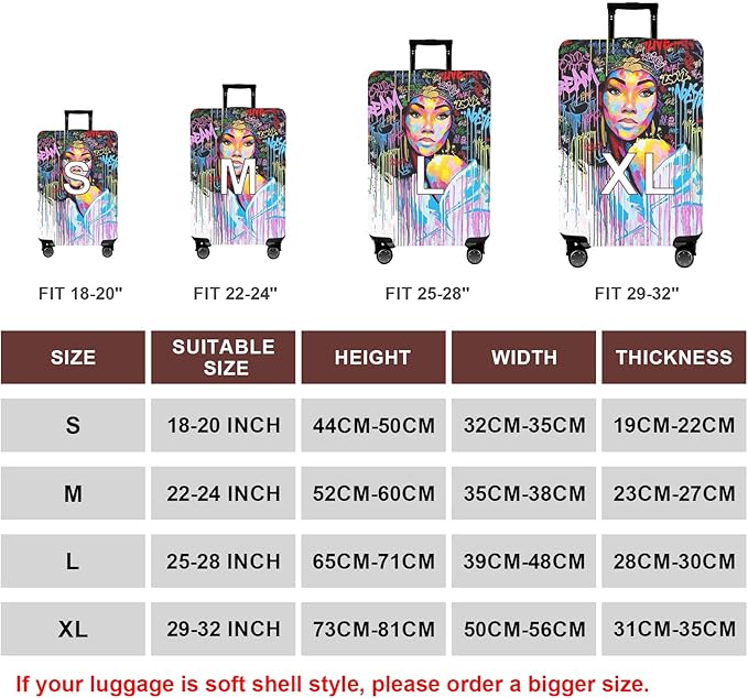 WUJIAONIAO Travel Luggage Cover Baggage Suitcase Cover Protector Skins 18-32 - Image 6