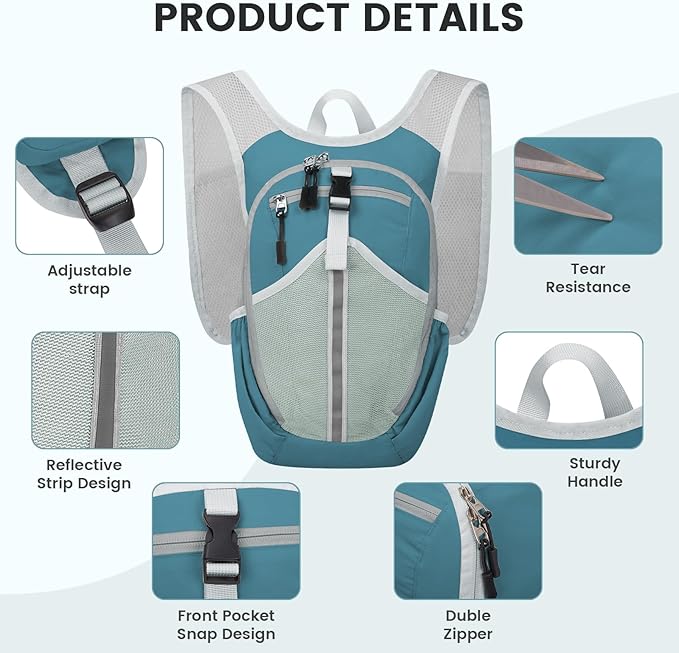 Small Hiking Backpack 10L-Lightweight Packable Foldable Backpack - Image 6