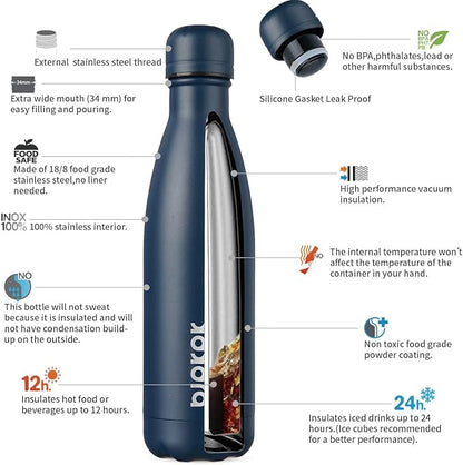 BJPKPK 17oz Insulated Stainless Steel Water Bottles, Sports Water Bottles Keep - Image 3