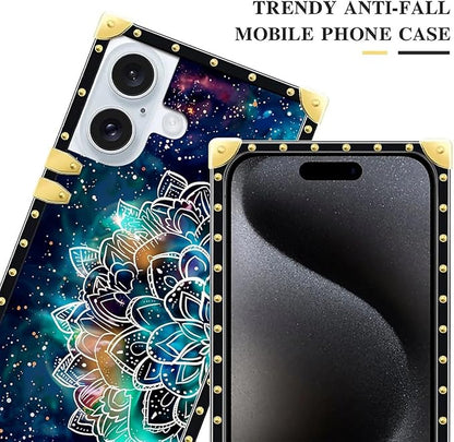 Compatible with iPhone 16 Case, Starry Sky Colourful Mandala Luxury Golden - Image 4