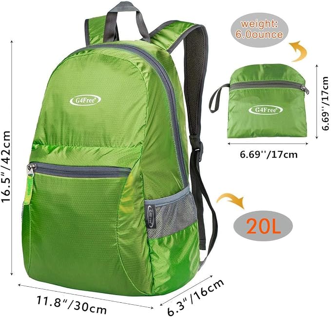 G4Free 20L Lightweight Packable Backpack Travel Hiking Daypack Foldable Backpack - Image 2