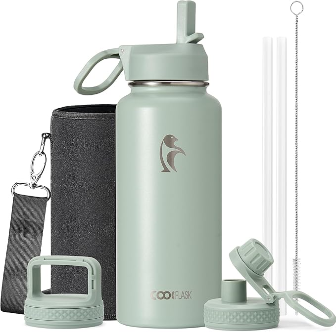 Coolflask Water Bottle 32 oz Insulated by Coolflask