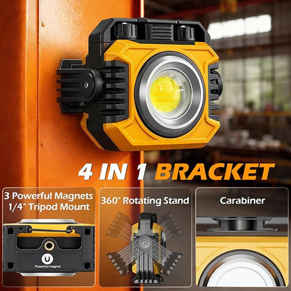 Samyoung 2-Pack 2400LM Magnetic Rechargeable Work Light, Dual-Sided LED Work - Image 6