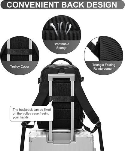 WONHOX Large Travel Backpack Carry on Flight Approved Laptop Work Business - Image 5
