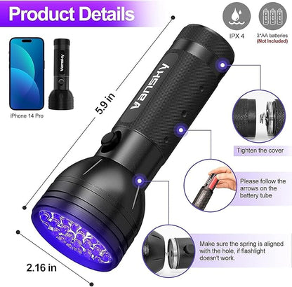 Vansky UV Flashlight Black Light, 51 LED Blacklight Pet Urine Detector - Image 6