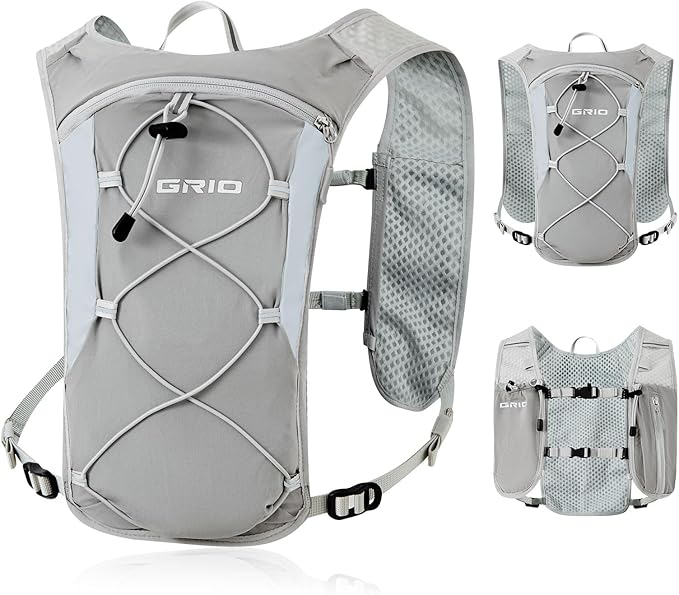GRIO Hydration Running Vest for Women Men, Water Backpack for Hiking, by GRIO