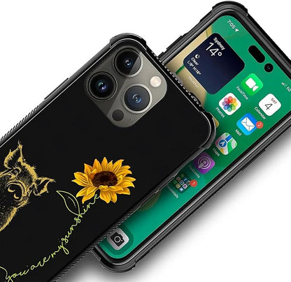 for iPhone 13 Pro Case, Pig Sunflower Yellow Sunshine Pattern Graphic Design - Image 7