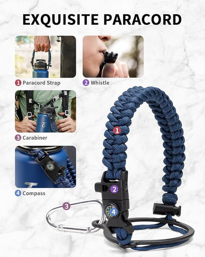 Trebo Water Bottle 40oz with Paracord Handle, Half Gallon Large Vacuum Triple - Image 4