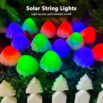 OZS 2PK 32LED 55FT Mushroom Solar Garden Lights Outdoor, Solar String Lights - Image 6