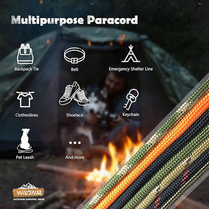 WILDAIR Paracord Survival Paracord Parachute Fire Cord Survival Ropes 4-in-1 - Image 5