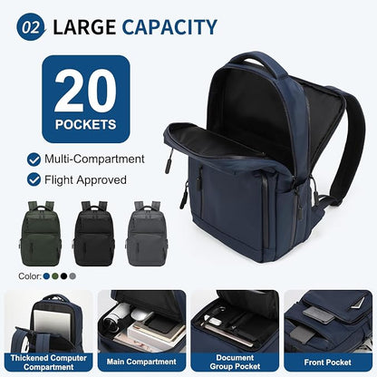 Waterproof Laptop Backpack for Men & Women, Flight Approved Anti-Theft Daypack - Image 4