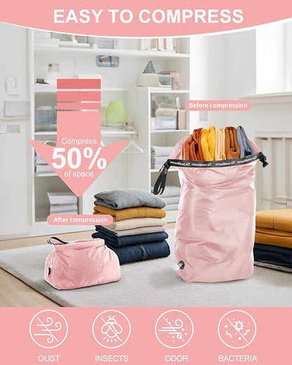 Travel Laundry Bag, Pump-Free Vacuum Compression Dirty Clothes Bag, Medium - Image 3