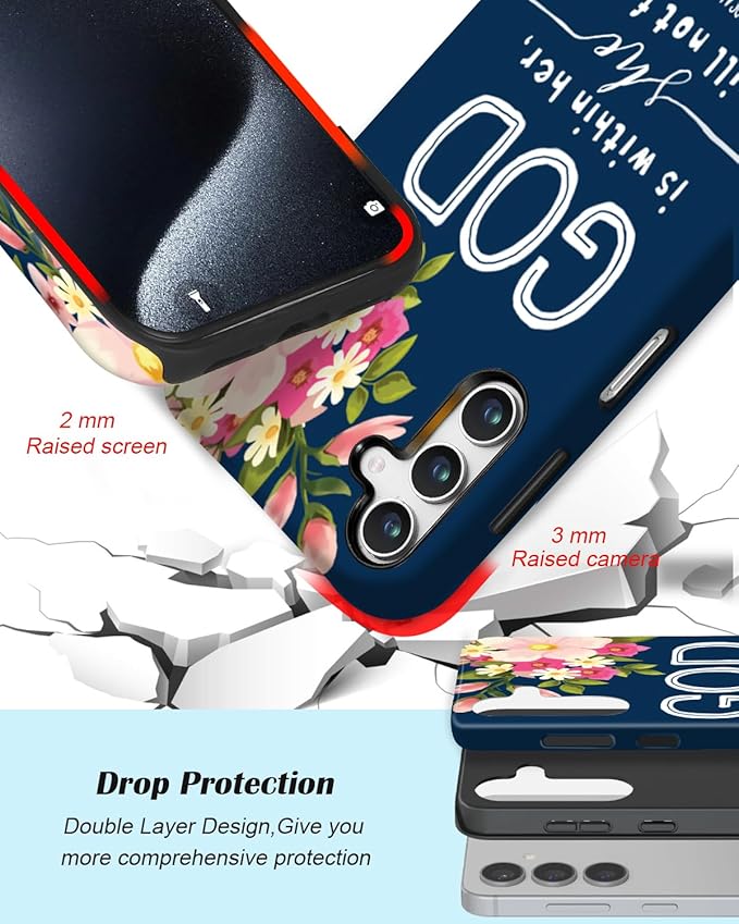 Compatible for Samsung Galaxy S24 FE 5G Case, Dual Layer Heavy Duty 2 in 1 - Image 3