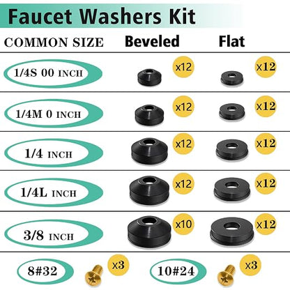 XBVV 158 Pcs Faucet Rubber Washers and Garden Hose Gasket Assortment Kit - Image 2