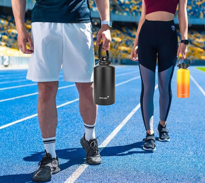 Water Bottle Insulated 32oz 40oz 64oz 128oz Straw Lid Spout Lid & 3 Lids - Image 8