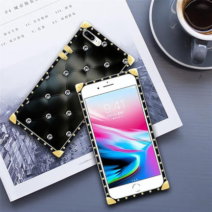 Compatible with iPhone 8 Plus 7 Plus Case, Shiny Black Sofa Crystal Luxury - Image 6
