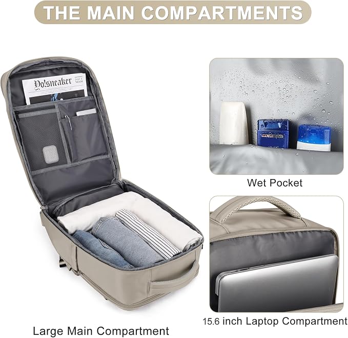 coofay Laptop Travel Backpack For Women Men Airline Approved Carry On Bags For - Image 5