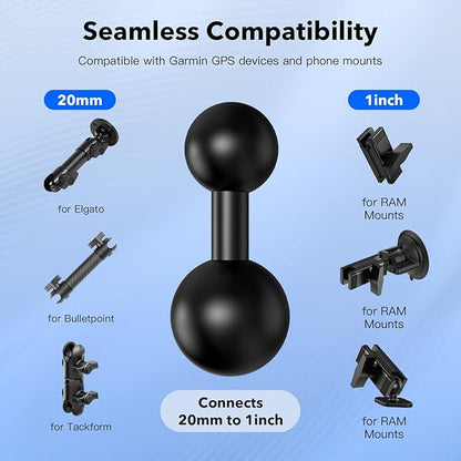 1-Inch B Size Ball to 20mm Ball Adapter – TPU Anti-Slip Converter, Compatible - Image 4