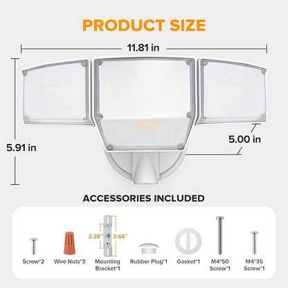 LUTEC 80W Dusk to Dawn Flood Lights Outdoor, 9000LM Super Bright LED Security - Image 7