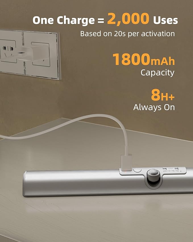 EZVALO 15-inch Motion Sensor Closet Lights, 3 Pack Rechargeable Cabinet Lights - Image 4