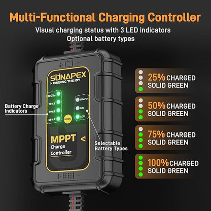 SUNAPEX 12V 30 Watt Solar Trickle Charger Maintainer - Image 5