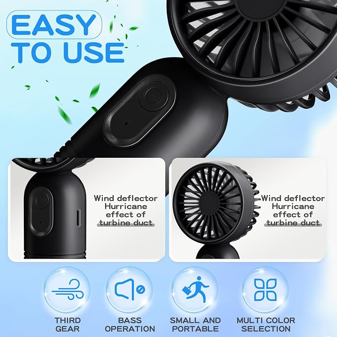 Rossesay 6 Pcs Mini Portable Fan Bulk Cute Handheld Lightweight Small Little - Image 3