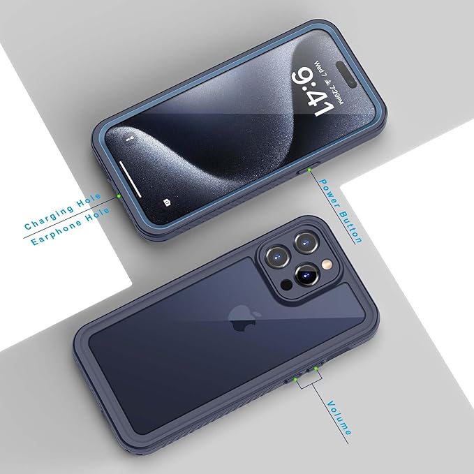 Lanhiem for 15 Pro Case, IP68 Waterproof Dustproof Shockproof Case - Image 6