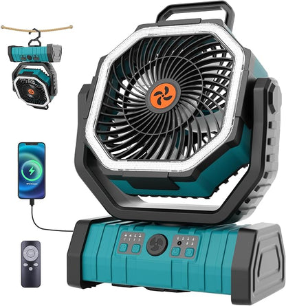 20000mAh Outdoor Camping Fan Battery Operated, Portable Rechargeable Battery by TDLOL