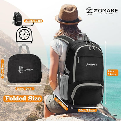 ZOMAKE Lightweight Packable Backpack 30L, Foldable Hiking Backpacks Water - Image 2