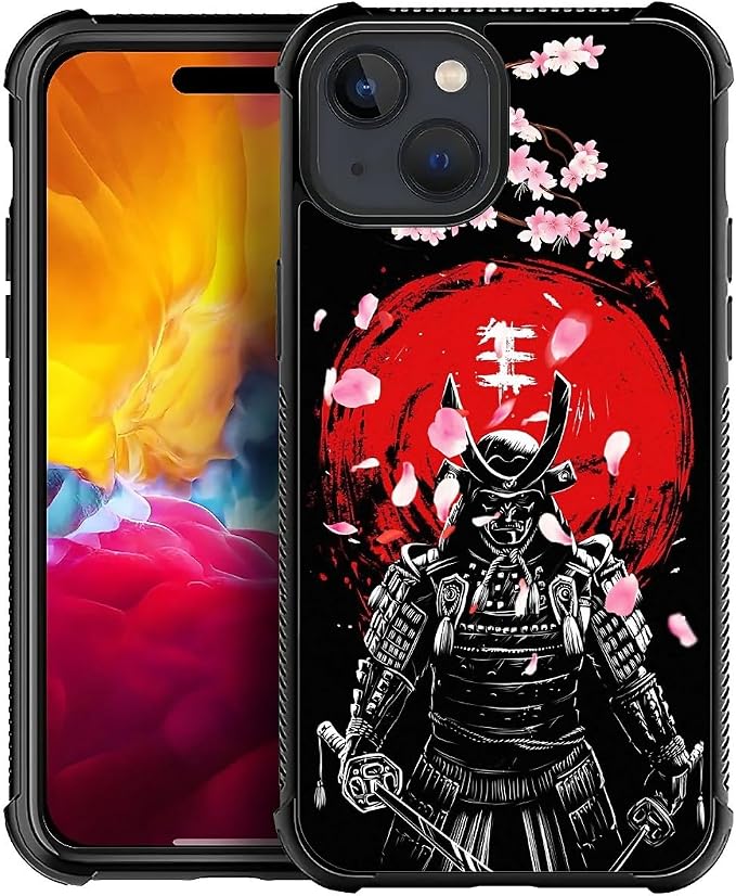 for iPhone 15 Case, Sakura Japanese Samurai Pattern Graphic Design Girl Boy by FKBRCL4U