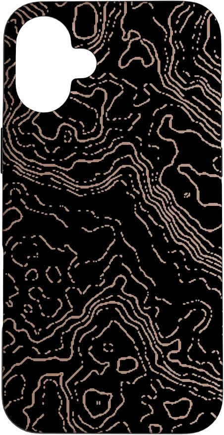 Topography Black & Brown Abstract Pattern Topographic Map Case by Unknown
