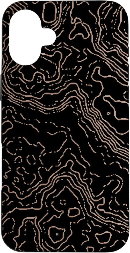 Topography Black & Brown Abstract Pattern Topographic Map Case by Unknown