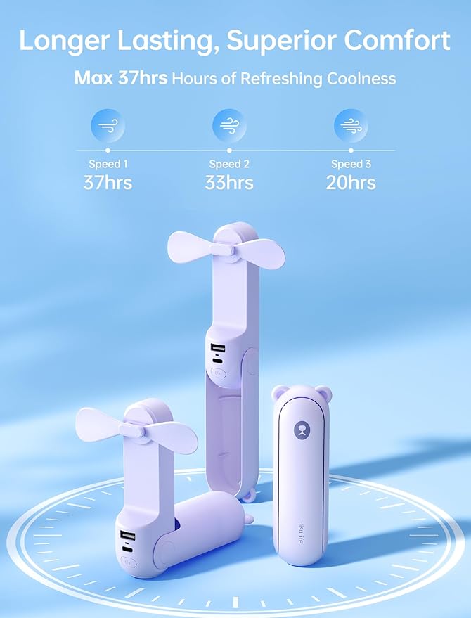 JISULIFE Handheld Fan 8 Plus: All-in-One Mini Fan - Image 3