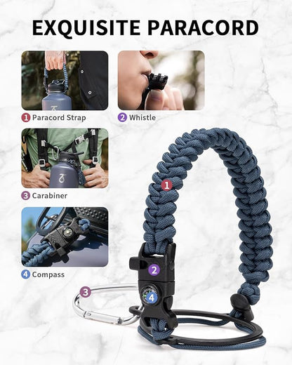 Trebo Water Bottle 64oz with Paracord Handle, Half Gallon Large Vacuum Triple - Image 4