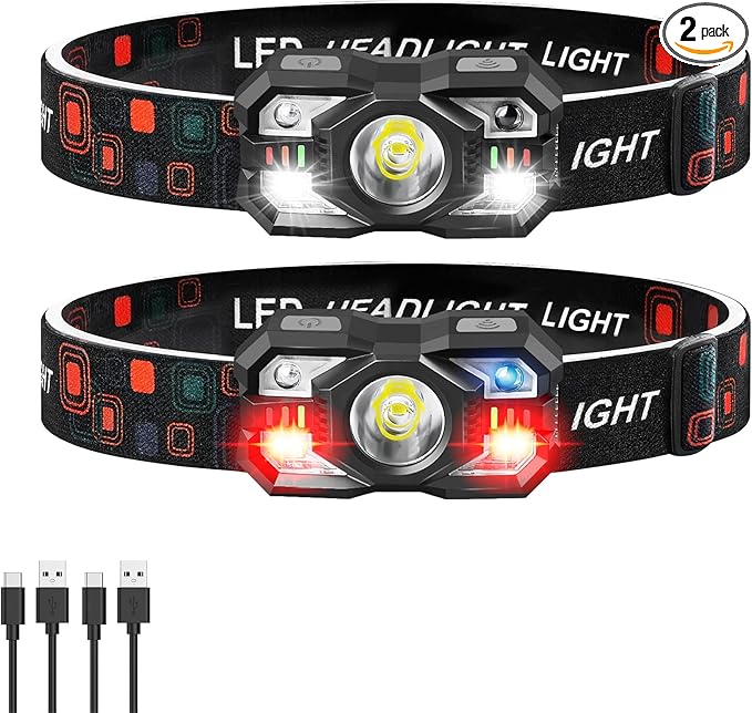 Headlamp Rechargeable 2Pack, 3000 Lumen Ultra-Light Bright Headlamp Flashlight by Northlet