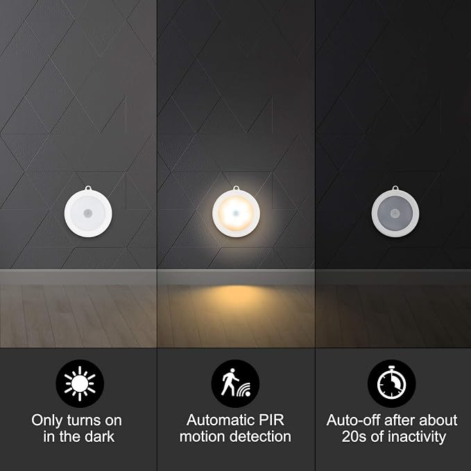 Mlambert 4 Pack Motion Sensor LED Night Light, Cordless Battery-Powered - Image 2