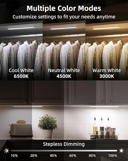 10inch Under Cabinet Lights, Wireless Closet Light, Motion Sensor, 1800mAh - Image 4