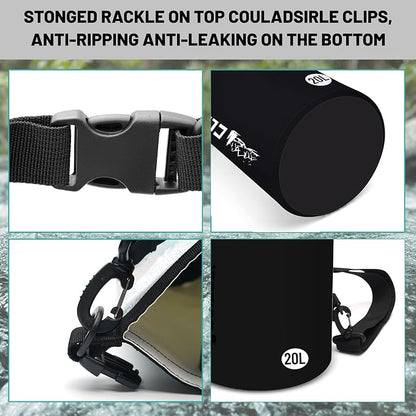 Waterproof Dry Bag, Roll Top Black Large Waterproof Backpack - Image 3