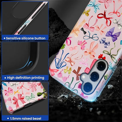 for Samsung Galaxy S25 Plus Case, HL2 Aesthetic Color Bow Tie Hybrid 2 Layer - Image 3