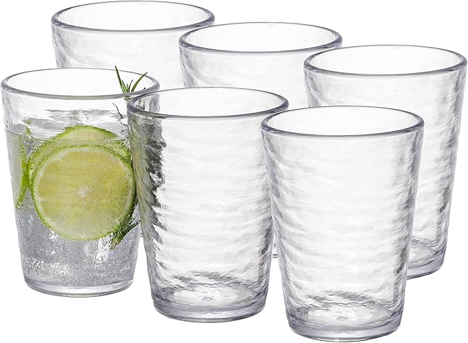 KLIFA- RIPPLE- 16 ounce, Acrylic Tumbler Drinking Glasses Cups, Stackable by KLIFAHome