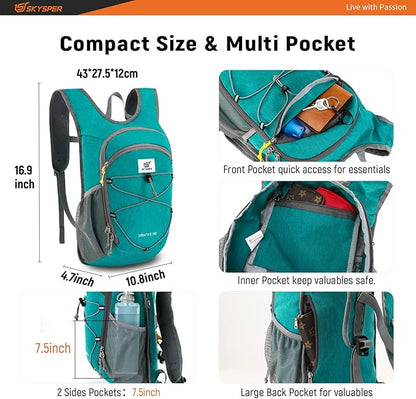 SKYSPER 15L/20L Foldable Hiking Backpack Lightweight Packable Travel Daypack - Image 3