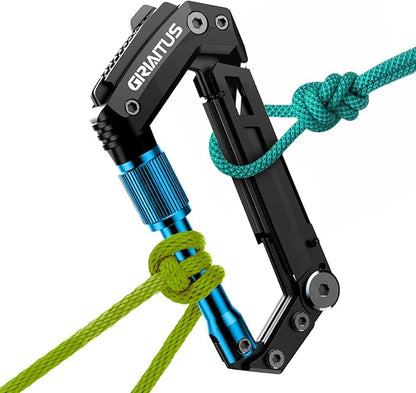 Carabiner Multitool with Pocket Knives, EDC Carabiners, Serrated Knife by GIRIAITUS