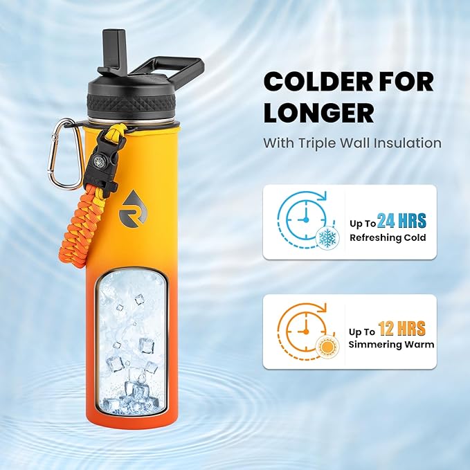 RAYMYLO Insulated Water Bottle 24oz, Triple Wall Vacuum Stainless Steel - Image 2
