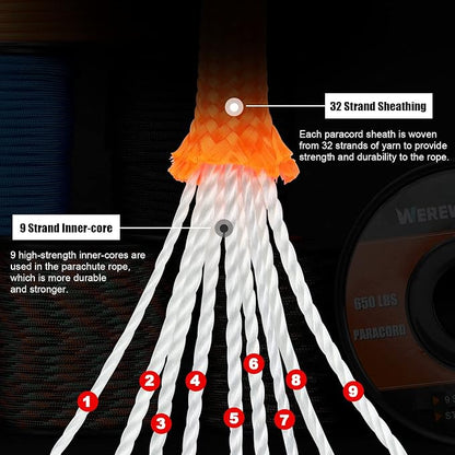 WEREWOLVES 650lb Paracord/Parachute Cord - Image 5