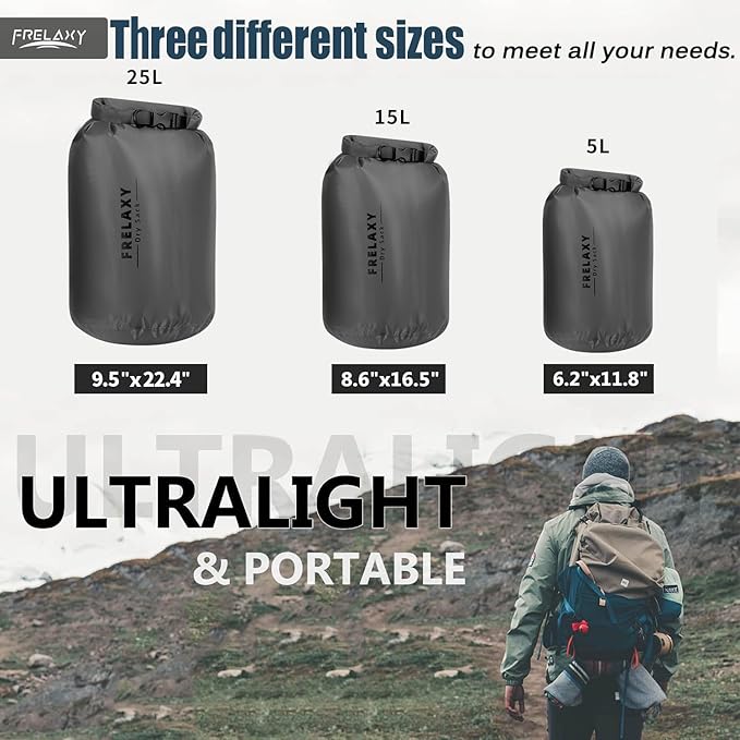 Frelaxy Waterproof Dry Bag 2 Pack/3 Pack, Lightweight Portable Dry Bags - Image 2