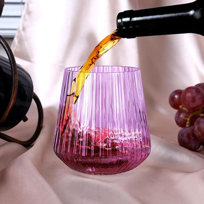Lueumxc 40 Pack Plastic Ribbed Wine Glasses, 14Oz Origami Disposable Wine - Image 4